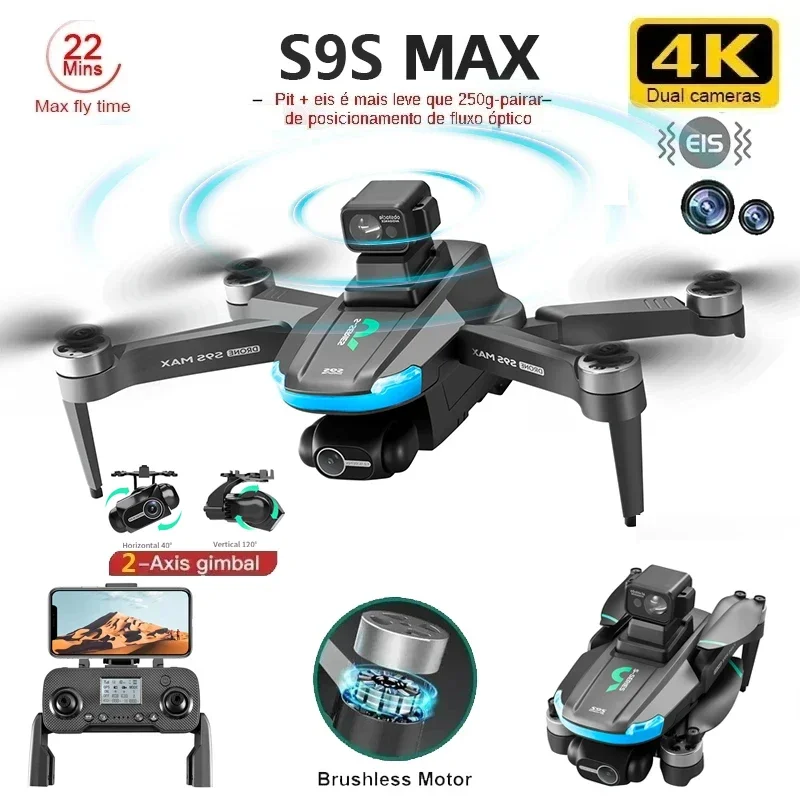 NEW S9S MAX MINI Drone 4K 2-Ax - Drone Gimbal Brushless avis et prix