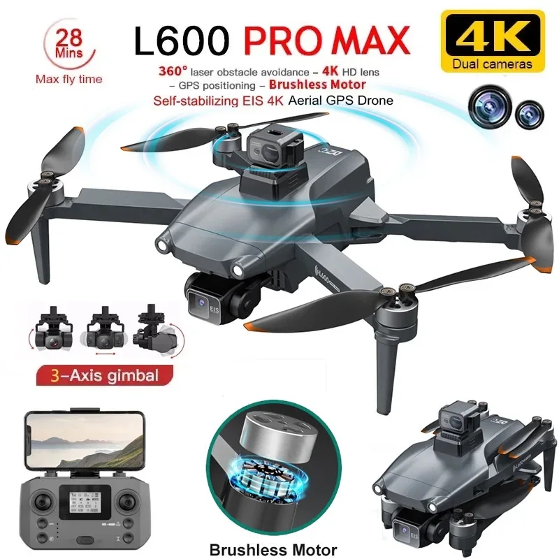 L600 PRO MAX GPS Drone Profess - Drone Gimbal Brushless avis et prix